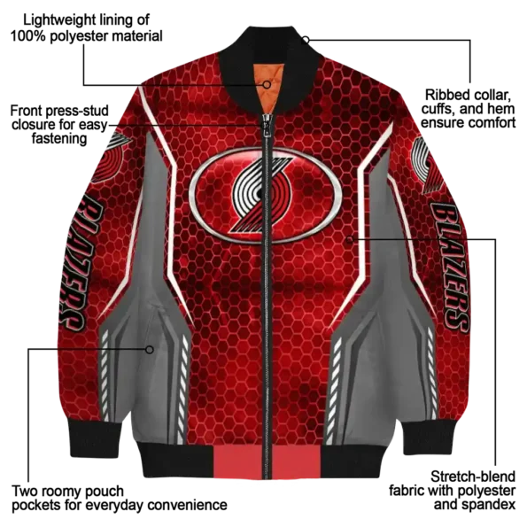 personalized portland trail blazers power plate red bomber jacket new arrival