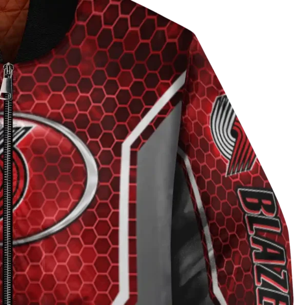 personalized portland trail blazers power plate red bomber jacket premium grade