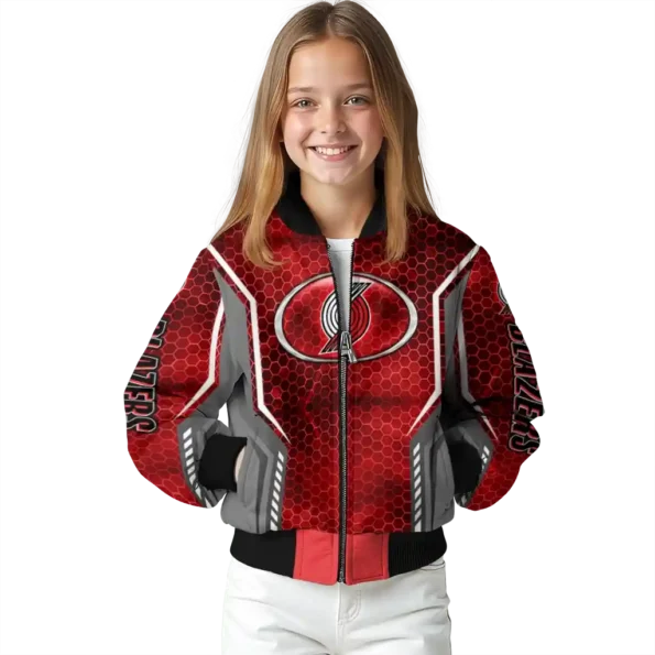 personalized portland trail blazers power plate red bomber jacket top rated