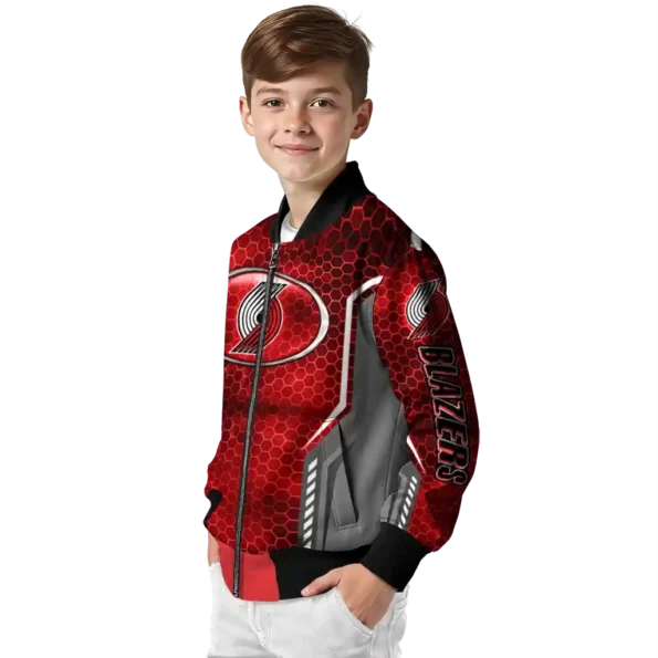 personalized portland trail blazers power plate red bomber jacket trendy