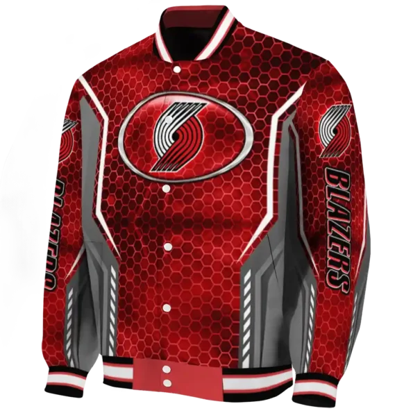 personalized portland trail blazers power plate red varsity jacket best selling.webp