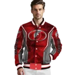 personalized portland trail blazers power plate red varsity jacket best selling.webp
