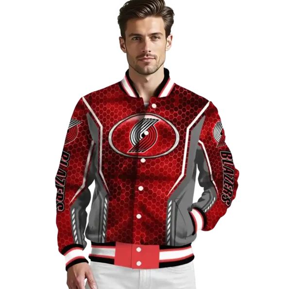 personalized portland trail blazers power plate red varsity jacket high quality.webp