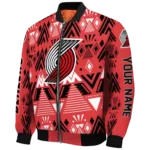 personalized portland trail blazers pyramid shapes red bomber jacket best selling