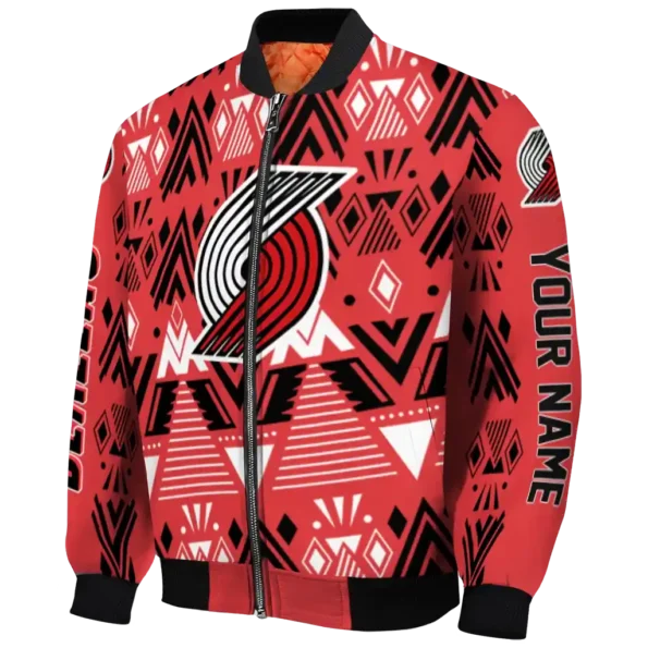 personalized portland trail blazers pyramid shapes red bomber jacket best selling