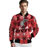 personalized portland trail blazers pyramid shapes red bomber jacket best selling