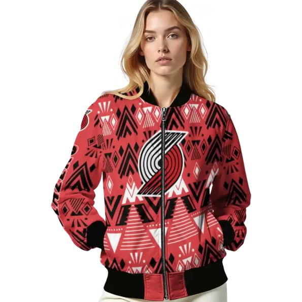 personalized portland trail blazers pyramid shapes red bomber jacket latest model