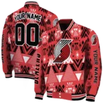 personalized portland trail blazers pyramid shapes red varsity jacket best selling.webp