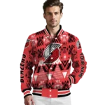 personalized portland trail blazers pyramid shapes red varsity jacket best selling.webp