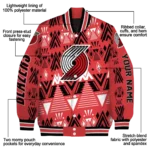 personalized portland trail blazers pyramid shapes red varsity jacket best selling.webp
