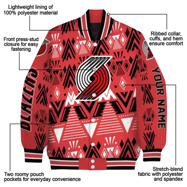 personalized portland trail blazers pyramid shapes red varsity jacket new arrival.webp