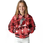 personalized portland trail blazers pyramid shapes red varsity jacket best selling.webp