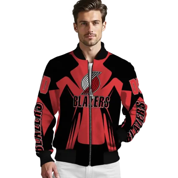 personalized portland trail blazers spider mark red bomber jacket high quality