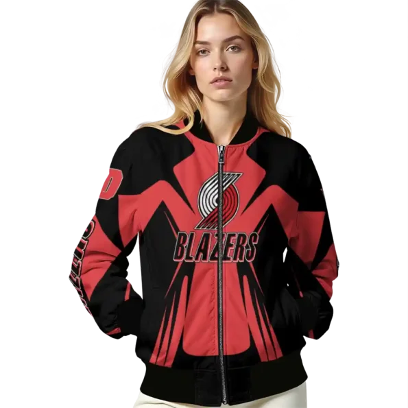 personalized portland trail blazers spider mark red bomber jacket latest model