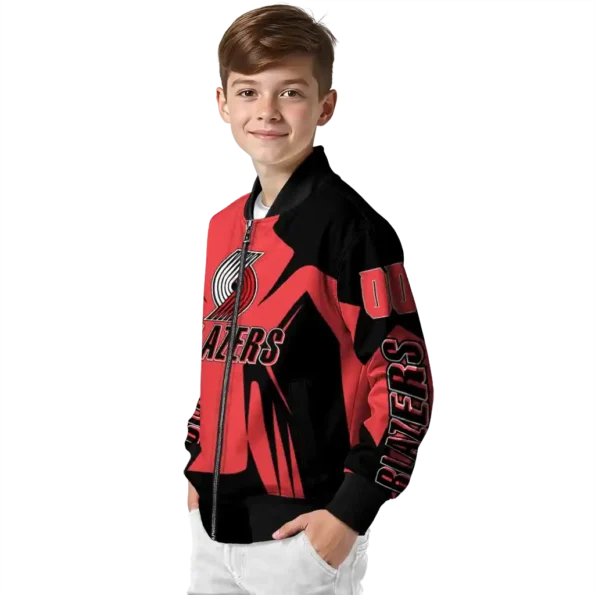 personalized portland trail blazers spider mark red bomber jacket trendy