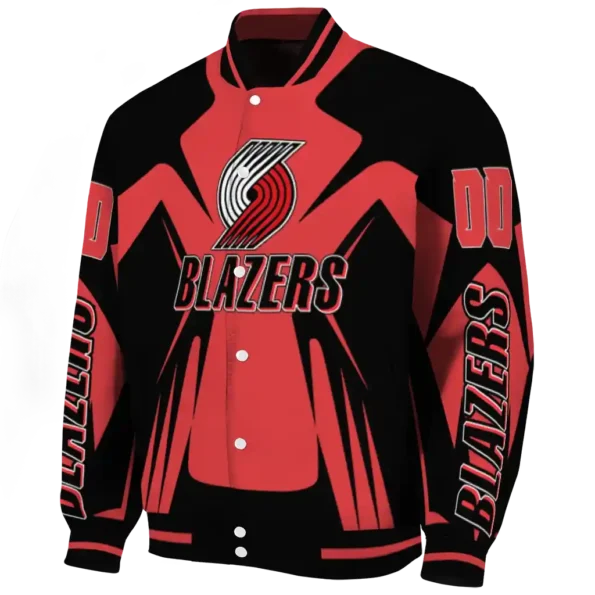 personalized portland trail blazers spider mark red varsity jacket best selling.webp