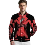 personalized portland trail blazers spider mark red varsity jacket best selling.webp