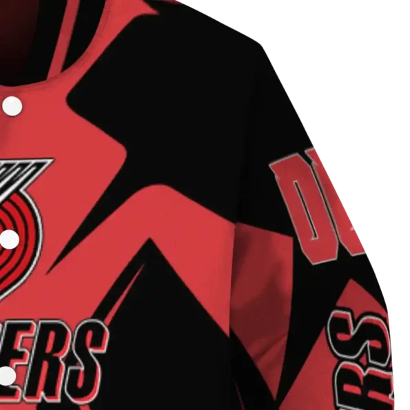 personalized portland trail blazers spider mark red varsity jacket premium grade.webp