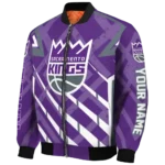 personalized sacramento kings chevron angles purple bomber jacket best selling