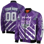 personalized sacramento kings chevron angles purple bomber jacket best selling