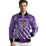personalized sacramento kings chevron angles purple bomber jacket best selling