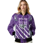personalized sacramento kings chevron angles purple bomber jacket best selling