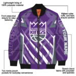 personalized sacramento kings chevron angles purple bomber jacket best selling