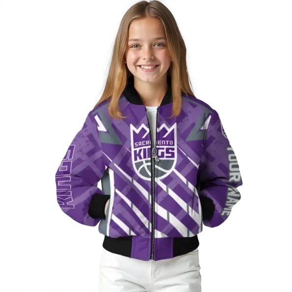 personalized sacramento kings chevron angles purple bomber jacket top rated