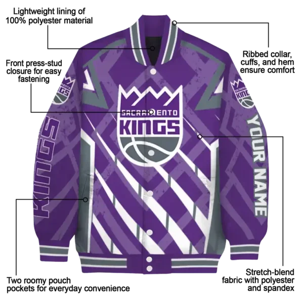 personalized sacramento kings chevron angles purple varsity jacket new arrival.webp