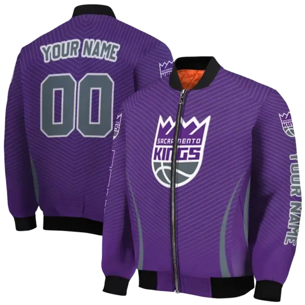 personalized sacramento kings chevron arrow purple bomber jacket fashion forward