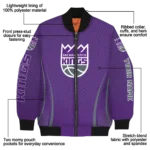 personalized sacramento kings chevron arrow purple bomber jacket best selling