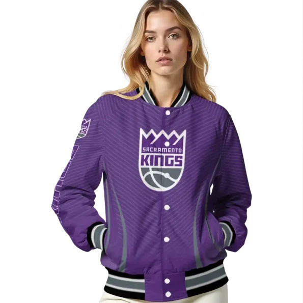personalized sacramento kings chevron arrow purple varsity jacket latest model.webp