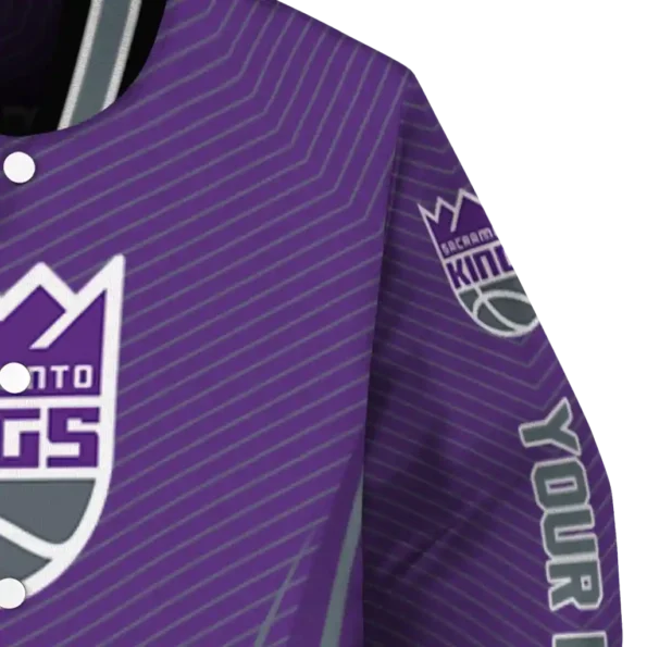 personalized sacramento kings chevron arrow purple varsity jacket premium grade.webp