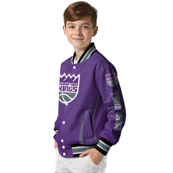 personalized sacramento kings chevron arrow purple varsity jacket trendy.webp