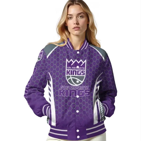 personalized sacramento kings hexagon grid purple varsity jacket latest model.webp