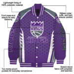 personalized sacramento kings hexagon grid purple varsity jacket best selling.webp