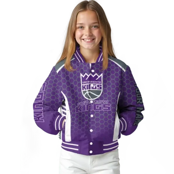 personalized sacramento kings hexagon grid purple varsity jacket top rated.webp