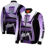 personalized sacramento kings mesh effect purple black bomber jacket best selling