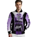 personalized sacramento kings mesh effect purple black bomber jacket best selling