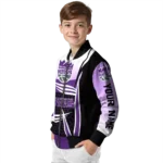 personalized sacramento kings mesh effect purple black bomber jacket best selling