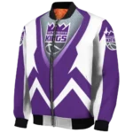 personalized sacramento kings v stripes purple white bomber jacket best selling