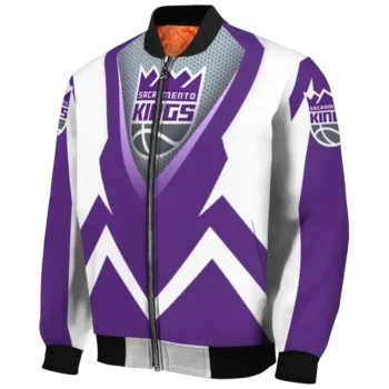 personalized sacramento kings v stripes purple white bomber jacket best selling