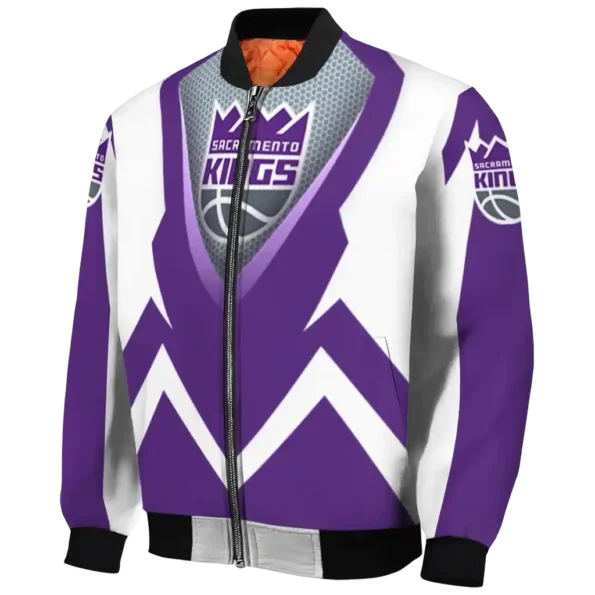 personalized sacramento kings v stripes purple white bomber jacket best selling