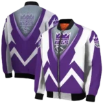 personalized sacramento kings v stripes purple white bomber jacket best selling