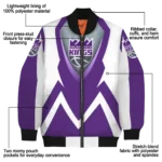 personalized sacramento kings v stripes purple white bomber jacket best selling