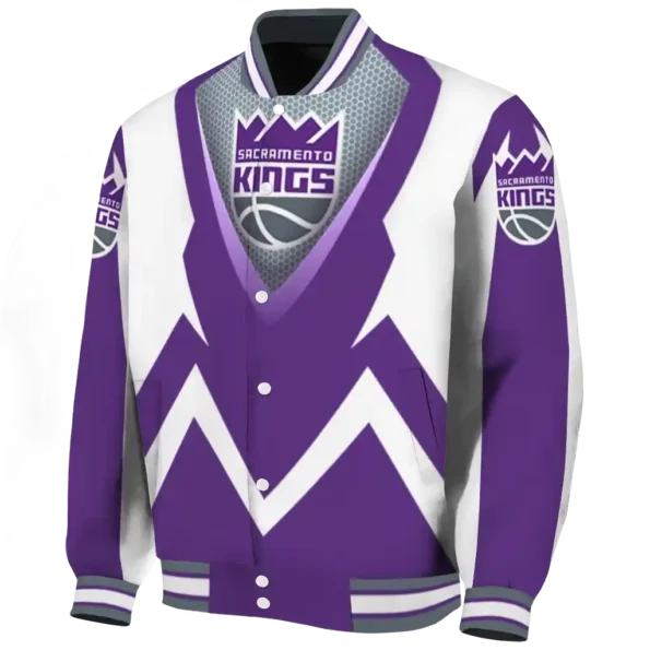 personalized sacramento kings v stripes purple white varsity jacket best selling.webp