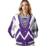 personalized sacramento kings v stripes purple white varsity jacket best selling.webp