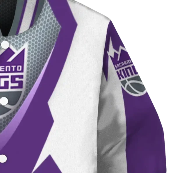 personalized sacramento kings v stripes purple white varsity jacket premium grade.webp