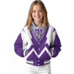 personalized sacramento kings v stripes purple white varsity jacket best selling.webp