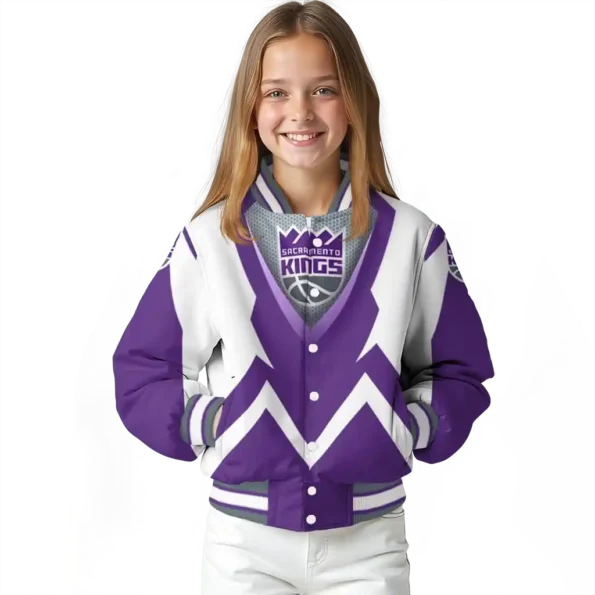 personalized sacramento kings v stripes purple white varsity jacket top rated.webp